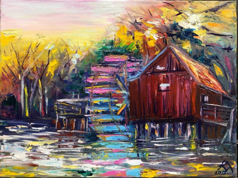 Nekem is van búbánatom, odaviszem, lejáratom ejeha! - 2022 olaj 30x40 cm