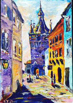 Segesvár - 2021 akril 40x30 cm