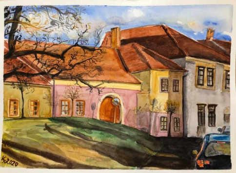 Bécsi utca - 2020 akvarell 30x40 cm(elkelt)