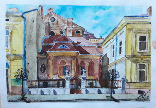 Zeneiskola - 2019 akvarell 30x40 cm(elkelt)