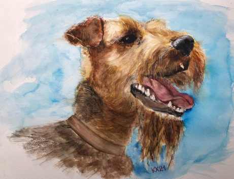 Artúr butafej - 2021 akvarell 20x30 cm