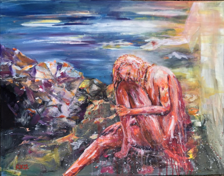 Elvitték az én uramat és nem tudom hová tették - 2022 akril 58x75 cm