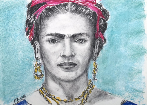 Erő és ékesség.  - 2022 szén és pasztell 30x40 cm