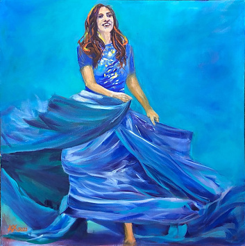 Take this waltz - 2022 akril 58x58 cm