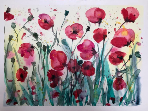 Pipacsok - 2020 akvarell 40x50 cm