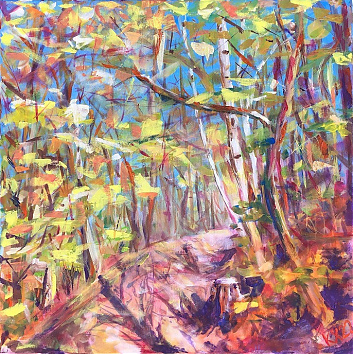 Tündérjárta tavaszi erdő - 2022 akril 58x58 cm