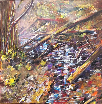 Kecske-patak - 2022 akril 58x58 cm