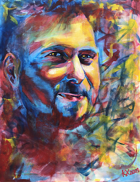 Bizakodva tekint a jövőbe - 2023 Akril, 50x40 cm